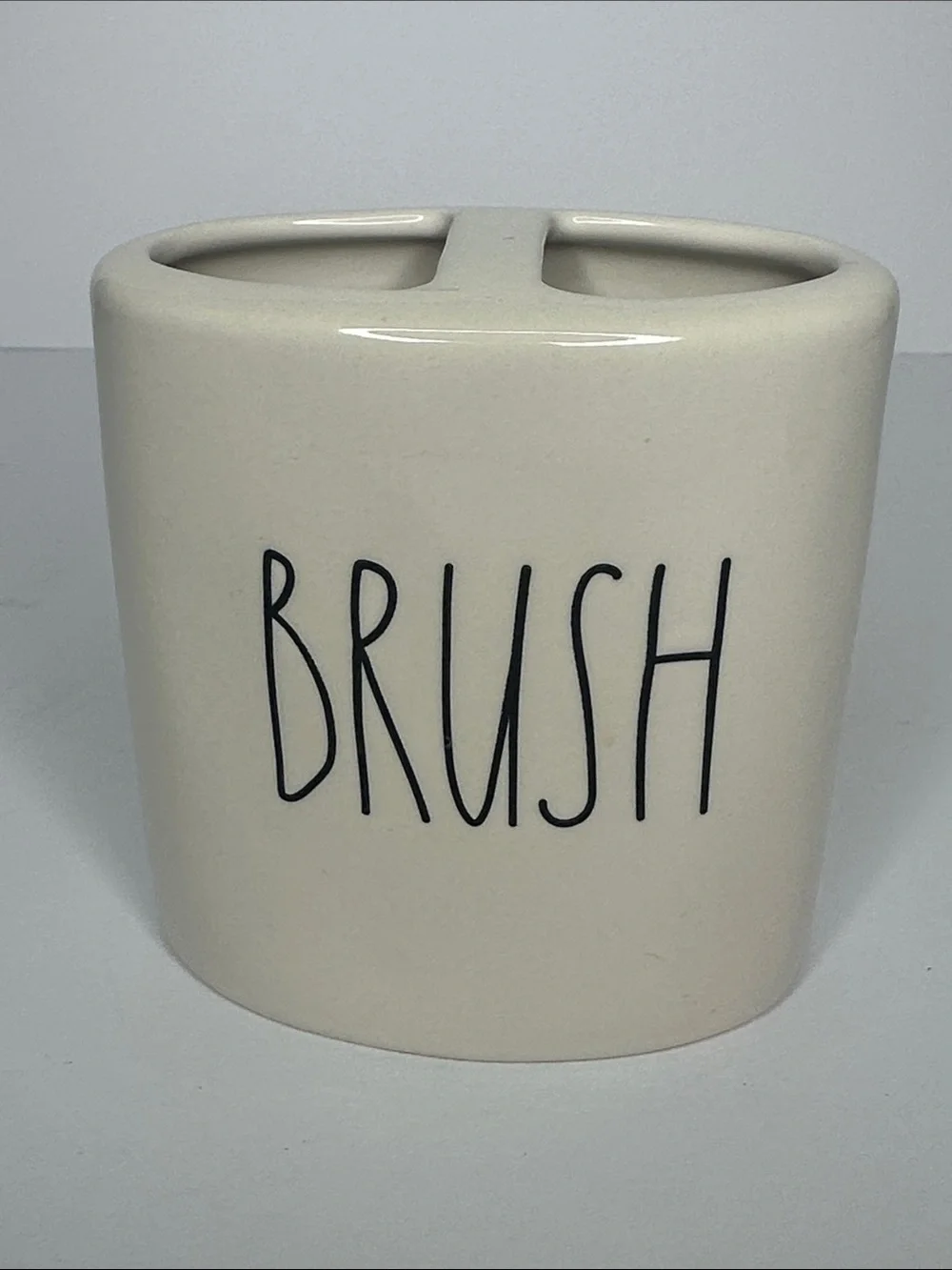 Rae Dunn BRUSH Toothbrush Holder - Cream and Black